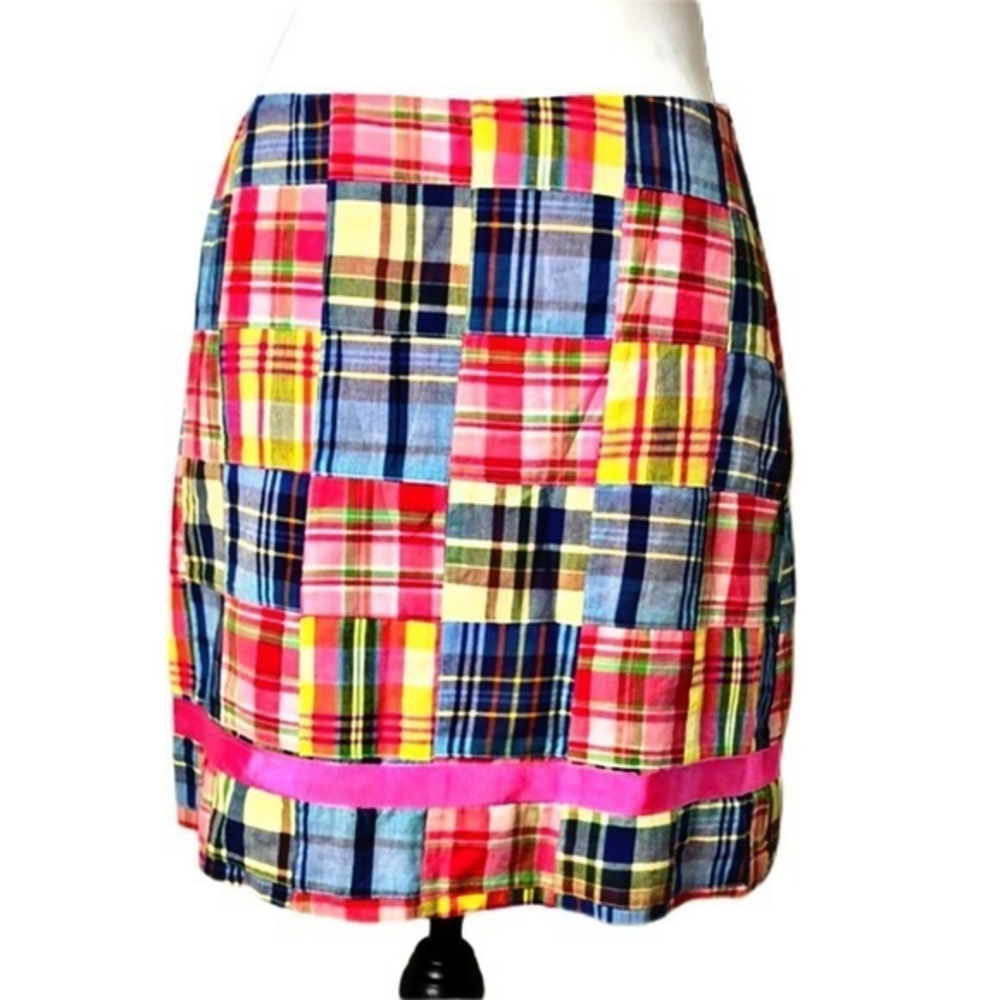 Molly B Pink Plaid‎ Mini Skirt w/ Ribbon Detail